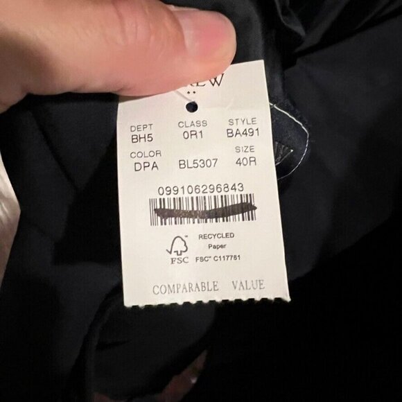 J.Crew Men's $298 Thompson Stretch Suit Jacket Stretch Chino Size 40R BA491 - Picture 11 of 12